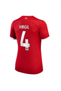 Liverpool Virgil van Dijk #4 Voetbaltruitje Thuis tenue Dames 2023-24 Korte Mouw